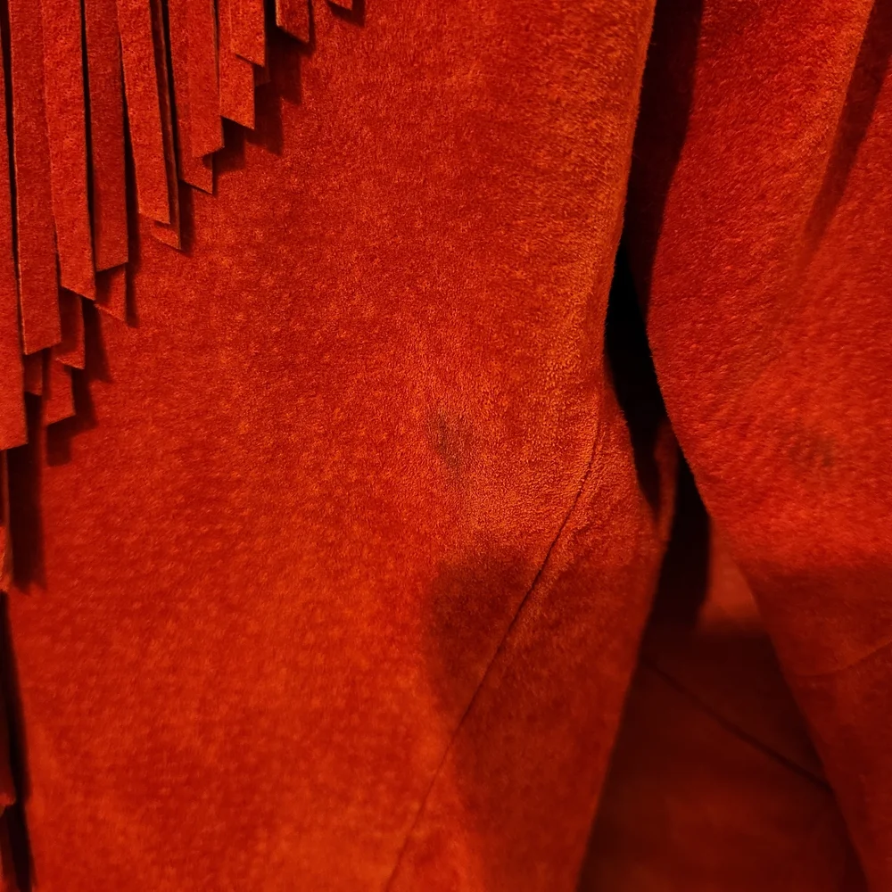 Echo Mountain by Arturo Suede Fringe Jacket - Rust - Made In Mexico - Vintage - Picture 8 of 12